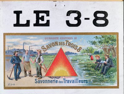 Publicité pour le savon de marque 3x8, fin du XIXe siècle - French School