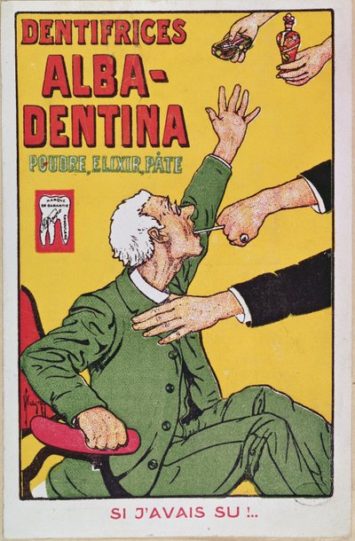 Publicité pour le dentifrice Alba-Dentina, vers 1900 - French School