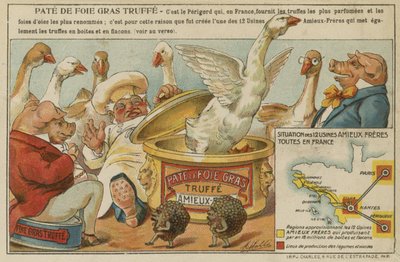 Publicité pour Amieux Frères Pâté de Foie Gras - French School