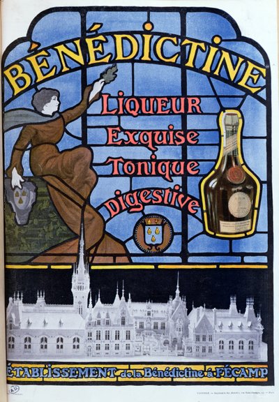 Publicité pour la liqueur Bénédictine, début du XXe siècle - French School