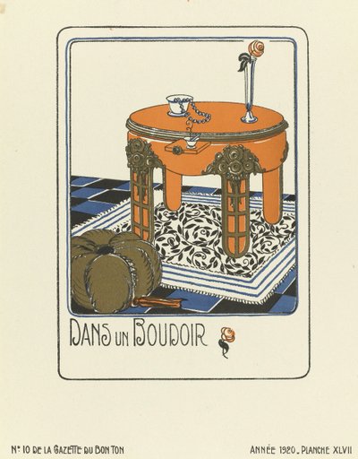Advertisement for "Dans un Boudoir", pub.1920 (pochoir print) - French School