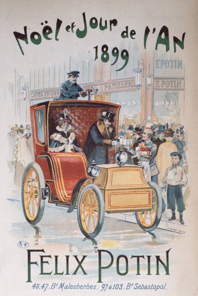 Publicité pour Félix Potin, Noël et Nouvel An 1899 - French School