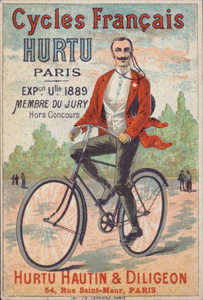 Publicité pour les bicyclettes Hurtu Hautin & Diligeon, Paris - French School