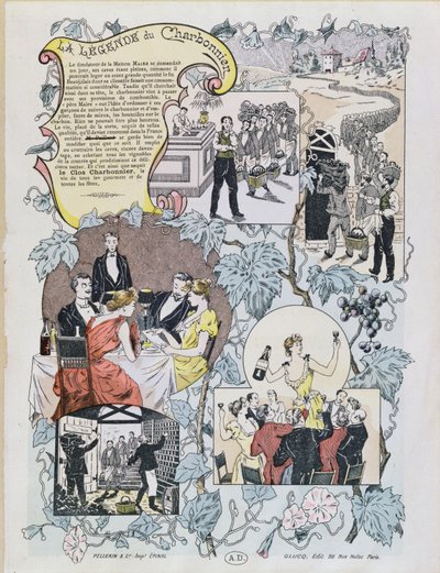 Publicité pour Le Clos Charbonnier Beaujolais, vers 1880 - French School