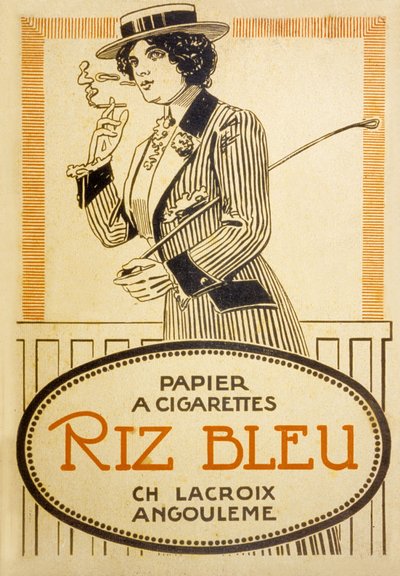 Publicité pour les Cigarettes Riz Bleu - French School