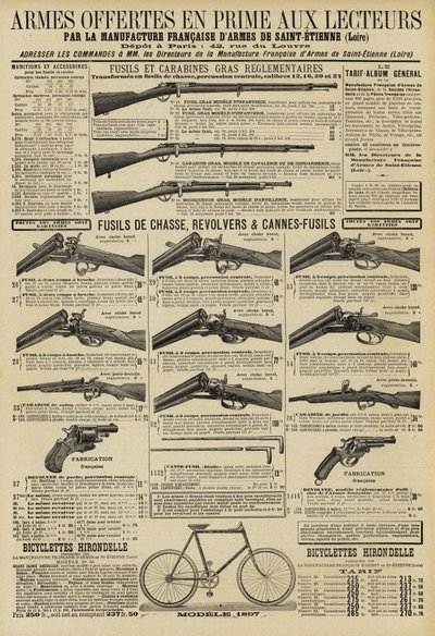 Publicité pour des fusils - French School