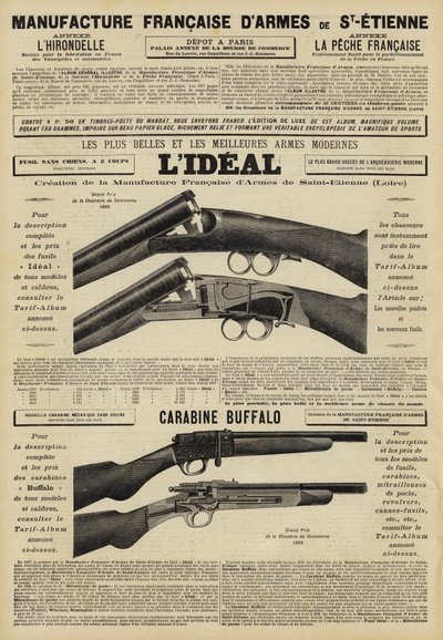 Publicité pour des fusils - French School