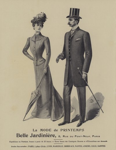 Publicité pour les modes de printemps du magasin Belle Jardinière, Paris - French School