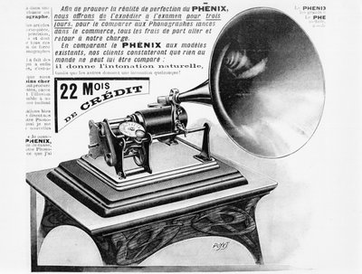 Publicité pour le phonographe, vers 1905 - French School