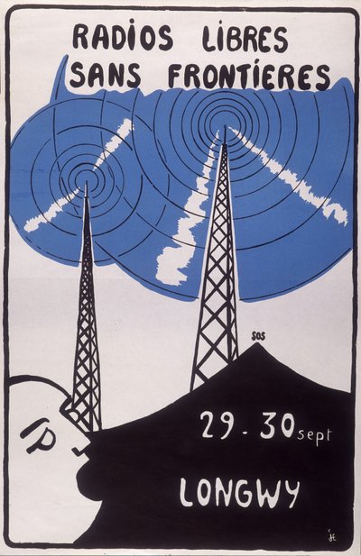 Publicité pour les radios libres sans frontières à Longwy - French School