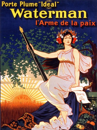 Affiche publicitaire pour "Porte-plume Waterman Idéal, l
