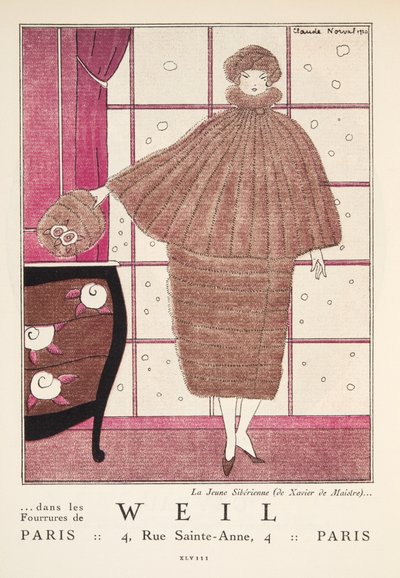 Publicité pour "Weil", de la Gazette de Bon Ton, pub. 1920 - French School
