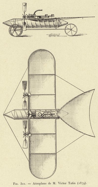Aéroplane de M Victor Tatin (1879) - French School