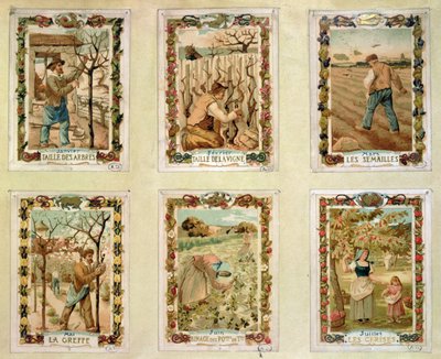 Calendrier agricole représentant les différentes saisons de l