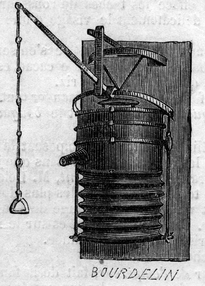 Machine agricole : un soufflet de forge présenté au concours agricole de Paris en 1860. Gravure dans « Le Monde Illustré » n°172 du 28 juillet 1860 - French School