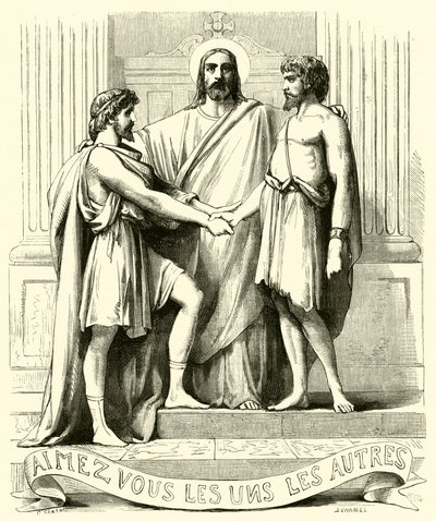 Aimez-vous les uns les autres (gravure) - French School