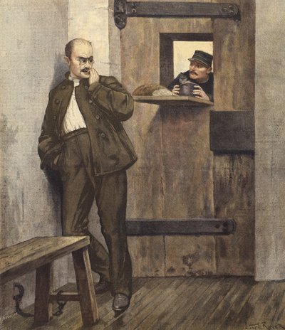 Alfred Dreyfus dans sa cellule de prison - French School