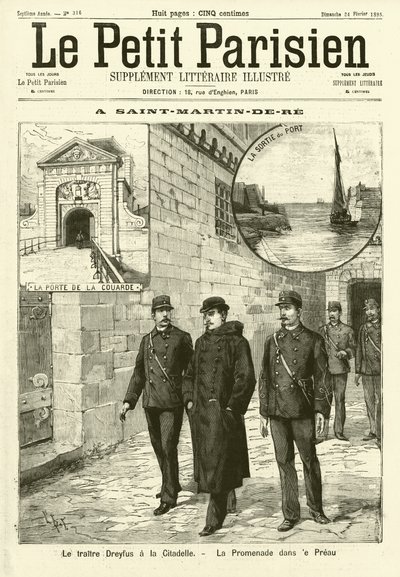 Alfred Dreyfus en prison à Saint-Martin-de-Ré, France - French School