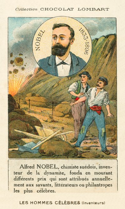 Alfred Nobel, chimiste et industriel suédois qui a inventé la dynamite - French School