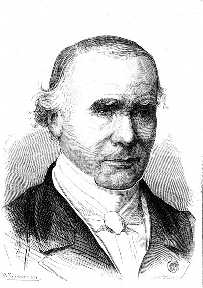 Alfred VELPEAU (1795-1867), anatomiste et chirurgien français, inventeur du bandage de Velpeau. Gravure 1867 - French School