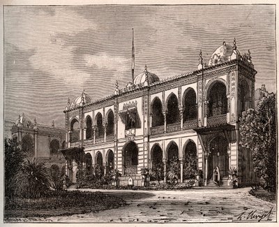 Alger - Palais du Gouverneur à Mustapha - gravure dans «La France illustrée: géographie, histoire, administration statistique» par V.A. Malt-Brown. 1884 - French School