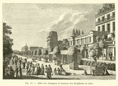 Allée des Orangers et terrasse des Feuillants en 1808 - French School