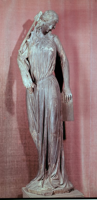 Figure allégorique de la Synagogue, du portail du transept sud de la cathédrale de Strasbourg, vers 1230 - French School