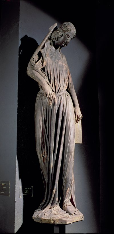Figure allégorique de la Synagogue, du portail du transept sud de la cathédrale, c.1230 - French School