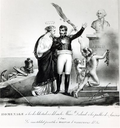 Portrait allégorique du général Simon Bolivar (1783-1830) c.1840 - French School