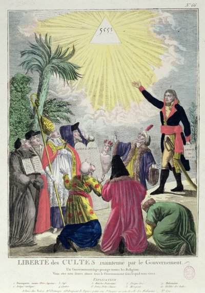 Allégorie du Concordat entre Napoléon Bonaparte (1769-1821) et le Pape Pie VII (1742-1823) 1801 - French School