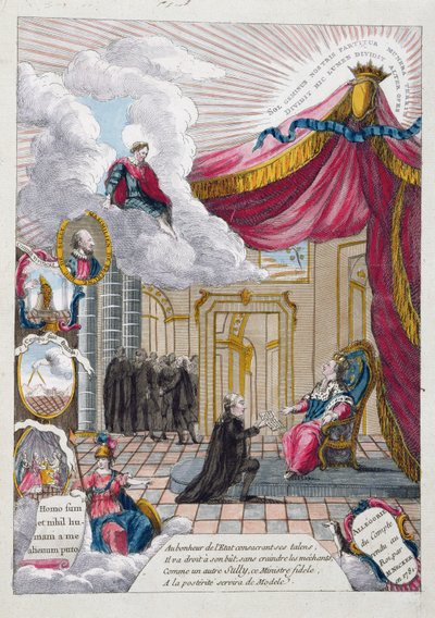 Allégorie du rapport donné à Louis XVI (1754-93) par Jacques Necker (1732-1804) en 1781 - French School