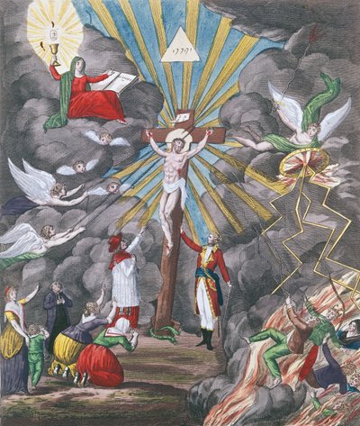 Allégorie du rétablissement de la religion catholique en France en 1802 sous Napoléon Bonaparte comme Premier Consul, 1802 - French School