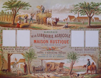 Almanach de la librairie agricole La Maison Rustique, vers 1860 (gravure en couleur) - French School
