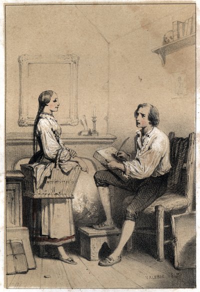 Alois Senefelder (ou Aloysius ou Aloys) ou Johann Nepomuk Franz Aloys (1771-1834), poète et graveur tchèque, reste sans feuille de papier dans un moment de colère et de désespoir qui l