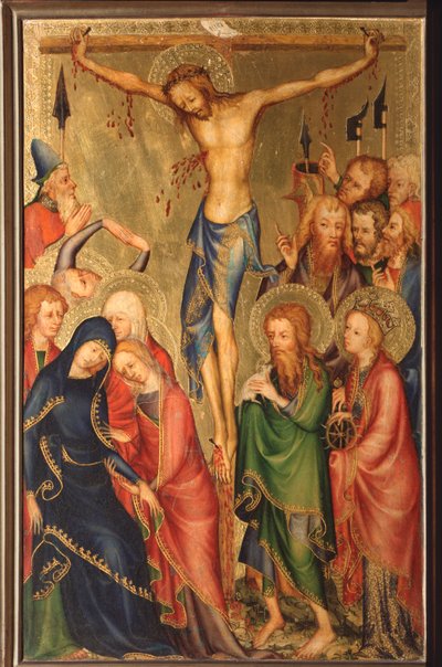 Altarolo del Bargello : crucifixion (diptyque du Bargello, crucifixion) - French School
