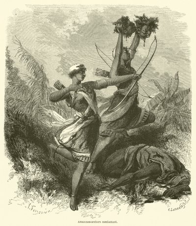 Amazones-archers combattant - French School