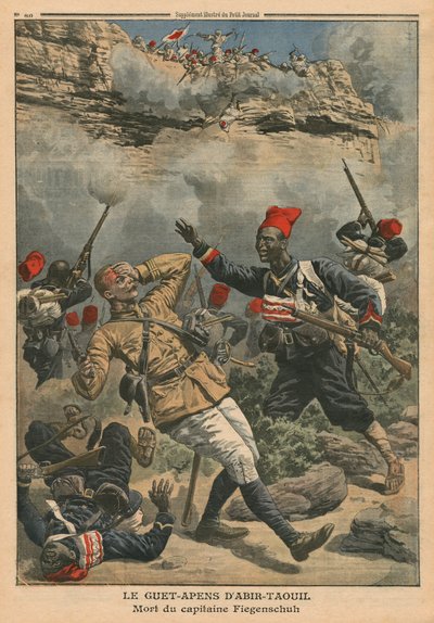 Embuscade à Abir-Taouil, mort du capitaine Fiegenschuh, illustration de 