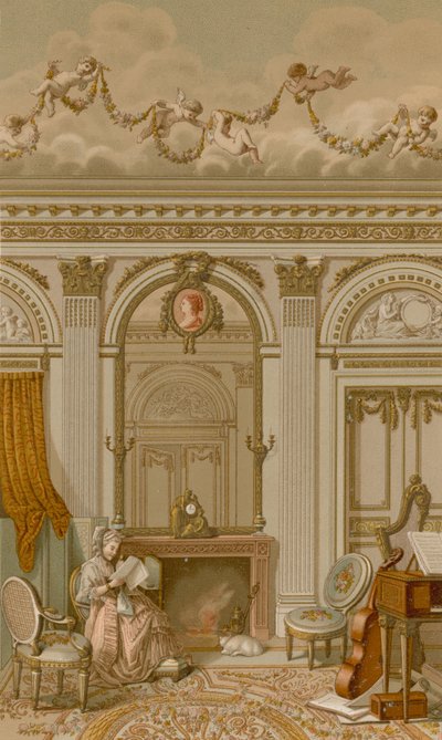 Un intérieur sous le règne de Louis XVI - French School