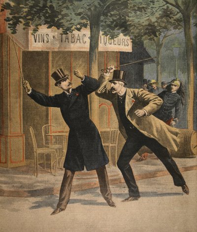 Un incident entre Esterhazy et Picquart, illustration du Petit Journal : Supplément illustré, 17 juillet 1898 - French School
