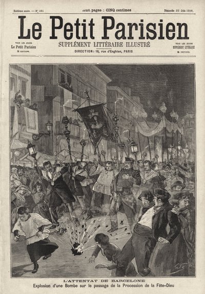 Attentat à la bombe anarchiste contre la procession de la Fête-Dieu quittant l