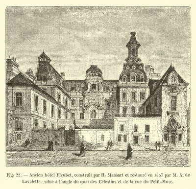 Ancien hôtel Fieubet, construit par H. Mansart et restauré en 1857 par M. A. de Lavalette, situé à l