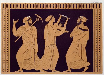 Scène de théâtre grec antique, d