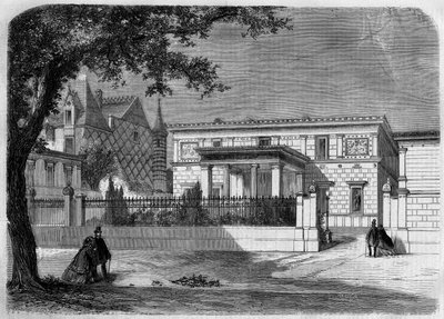 Architecture ancienne : vue de la façade de la maison pompéienne du « Prince Napoléon » (1822-1891) construite par l
