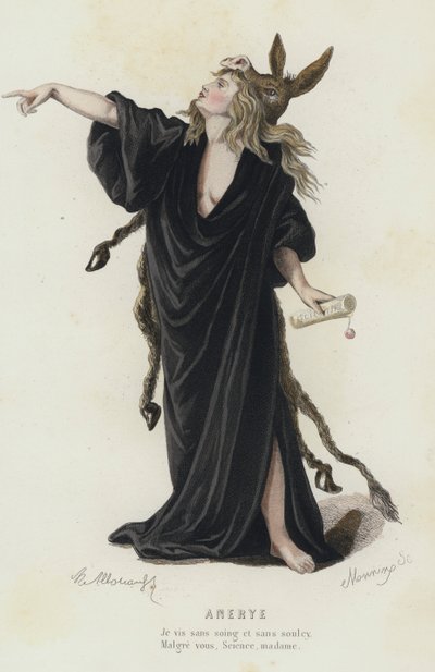 Anerye (gravure en couleur) - French School