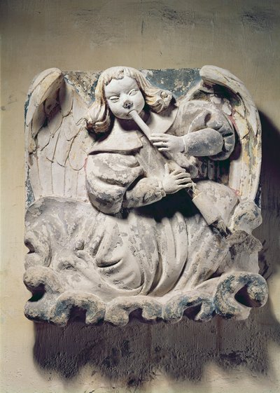 Ange musicien (bas-relief) - French School
