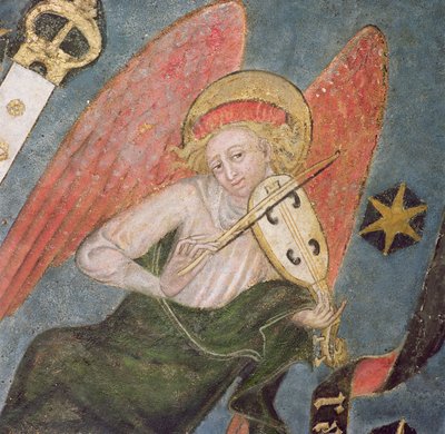 Ange musicien jouant de la viole (détail) - French School