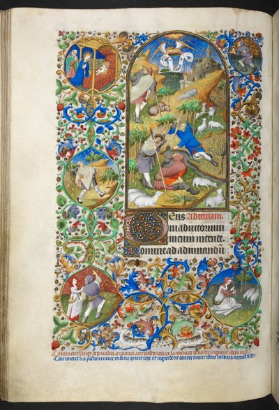 Annonce aux bergers, Add Ms 18850 f.70v Livre d