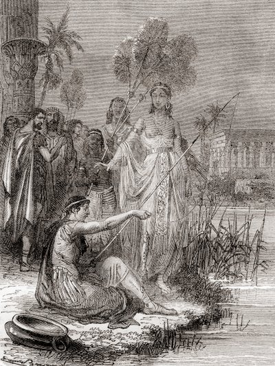 Antoine et Cléopâtre pêchant avec une flottille de petites embarcations sur le Nil, de Les Merveilles de la Science, publié c.1870 - French School