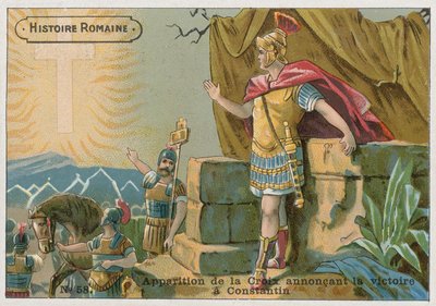 Apparition de la Croix annonçant la victoire à Constantin à la bataille du pont Milvius, 312 - French School