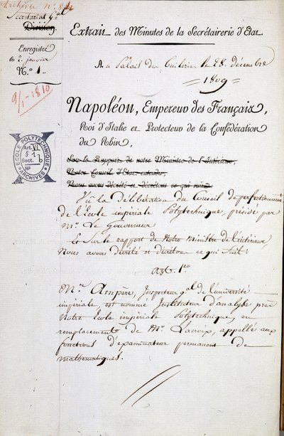 Nomination par Napoléon d
